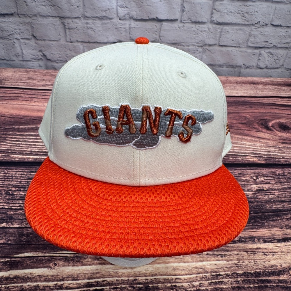 NEW San Francisco Giants Fitted Hat Size 8 City Mesh MLB Baseball Cap Orange